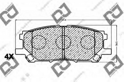 DJ PARTS bp1074 -  Комплект тормозных колодок, дисковый тормоз